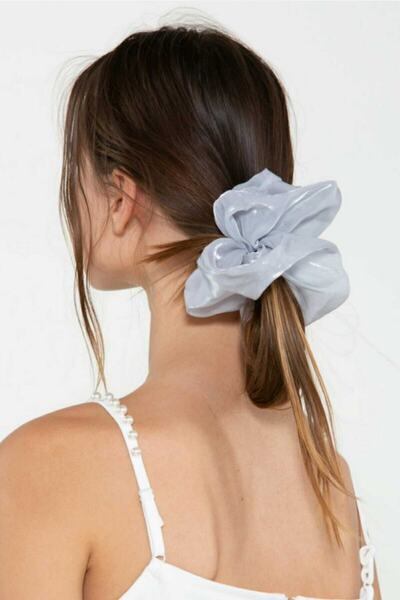 C&E Design Kadın Gri Organze Saç Lastik Toka