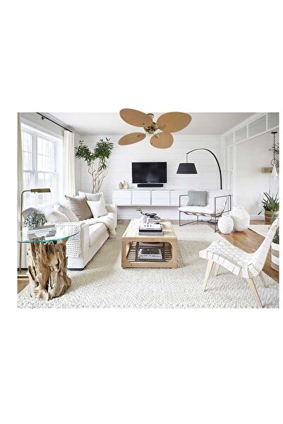 Kaşkar / Taflan Kaşkar Taflan Umut T52040 60w 132cm Pleksi Krem 4 Kanatlı Ipli Tavan Vantilatörü