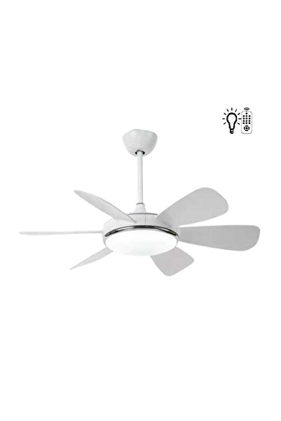 Kaşkar / Taflan Kaşkar Taflan F6661 38w 132cm Beyaz Pleksi 6 Kanatlı Lambalı Avizeli Uzaktan Kumandalı Tavan Vanti