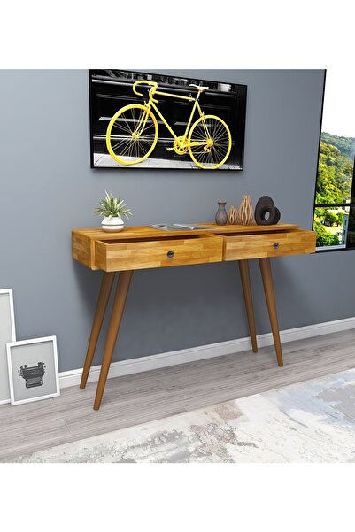 WOODFACE Tesla Vestiyer Raf 2 Çekmeceli 110x30 Doğal Ahşap Çok Amaçlı Kullanım Özel Tasarım