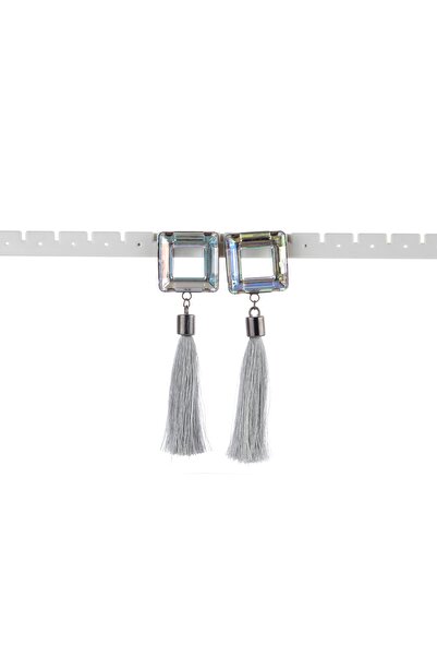 VS ACCESSORY Square Tassel Stone Earrings