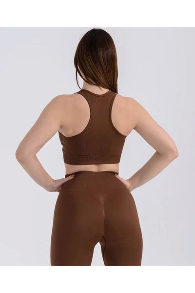 GYMXPRO Кафяв безшевен спортен сутиен