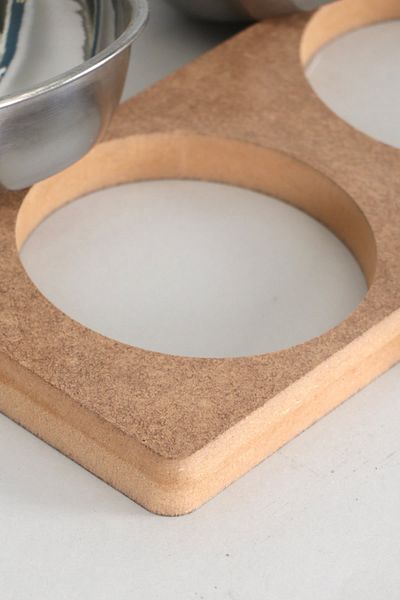 HobiMax Demounted Wooden 2 Cat Food and Water Bowls with Steel Bowl 3