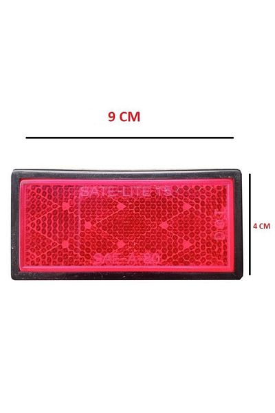 KOTO Adhesive Rectangular Baklava Slice Reflector Red