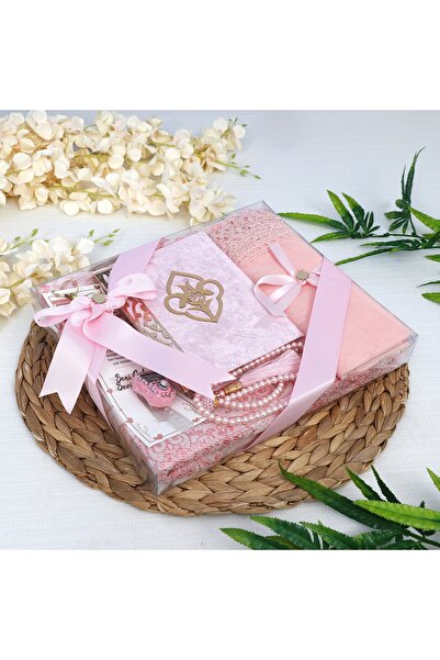 MaveraShop Süslemeli Asetat Kutu Içerisinde Kadife Yasin + Şal + Seccade + Zi...