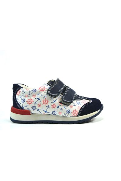 Toddler 47293 Genuine Leather Navy Blue Velcro Orthopedic Boys' Sports Shoes