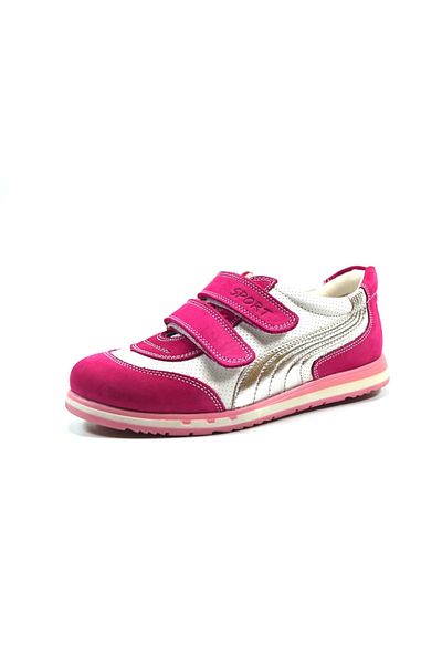 Toddler 47293 Genuine Leather Purple & Powder Orthopedic Velcro Girls' Sports Shoes