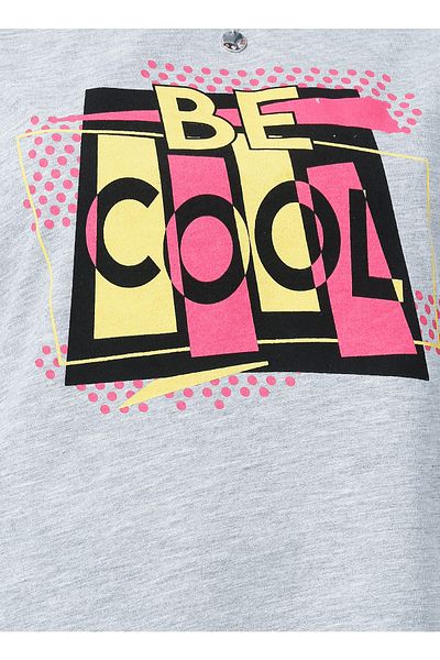 LİMON COMPANY Lemon Eno Crew Neck Regular Fit Printed Gray Melange Women's T-Shirt