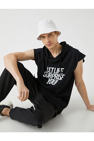 Koton Hooded Embroidered Oversize T-Shirt