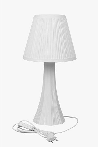 Coral Light White Polypropylene Dresser Top Night Lamp - Vertu Lampshade Table Lamp, Bedside Table Lampshade Decorative