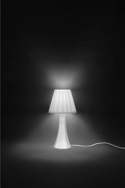 Coral Light White Polypropylene Dresser Top Night Lamp - Vertu Lampshade Table Lamp, Bedside Table Lampshade Decorative