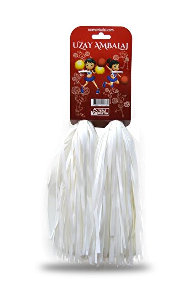 İrem Parti Dükkanı Gösteri Ponponu Parlak Beyaz Ponpon 1 Çift