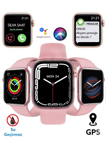TECHNOMEN Mg-37 Watch 7 Akıllı Saat Kablosuz Şarj 2 Tuş Aktif Ios Android Tüm Telefonlara Uyumlu Arama Özel
