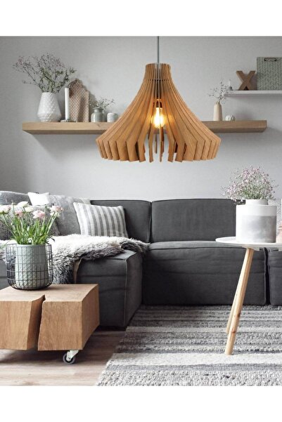 hü ma tasarım ve aksesuar Modern Tasarım Oval Doğal Ahşap Mdf 3d Rustik Salon...