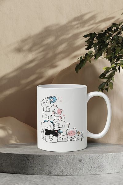 Gizeo Concept Cute Friendly Cats Themed Mug
