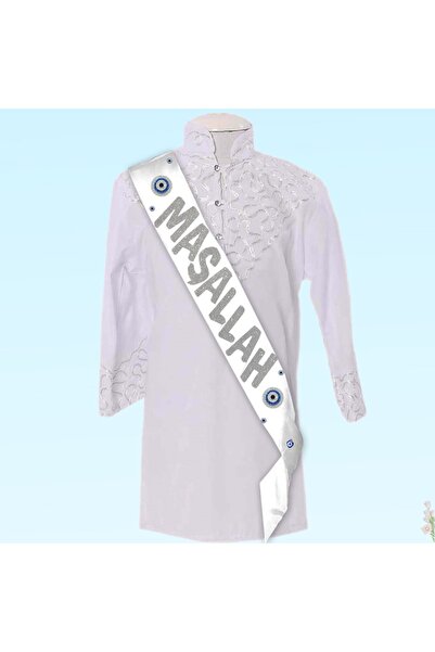 Süsle Baby Party Sünnet Maşallah Kuşak, 6cm X 140 Cm - Gümüş