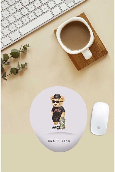 Gizeo Concept Mouse Pad cu model Teddy Skateboarder cu suport pentru încheiet...