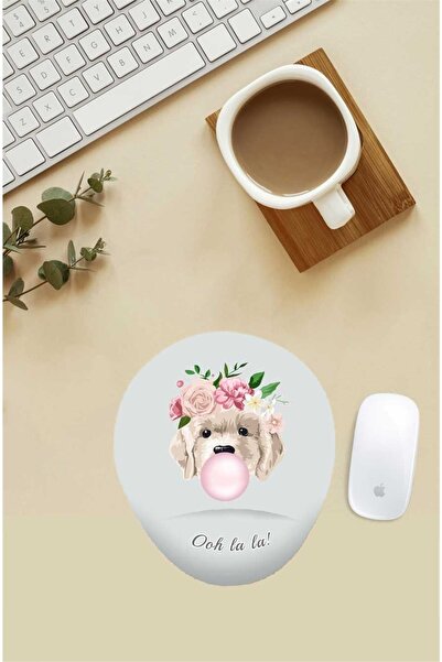 Gizeo Concept Covoraș de mouse cu model auriu drăguț cu suport pentru încheietura mâinii