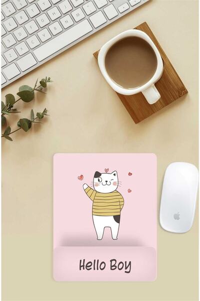 Gizeo Concept Mouse Pad cu model de pisică care pâlpâie cu suport pentru înch...