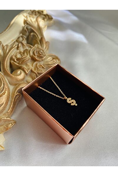 SWORDS CONCEPT Zirkon Taşlı Minimal Gold Ş Harfli Kolye