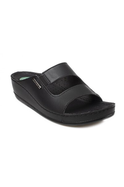 Muya 31136 Z Panna Gel Sole Black Women's Slippers