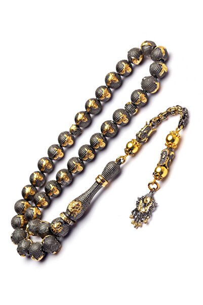 OTTOTESBİH Erkek Hediyelik Tesbih, Osmanlı Devlet Armalı Gümüş Tesbih Deri İsimli Kutu