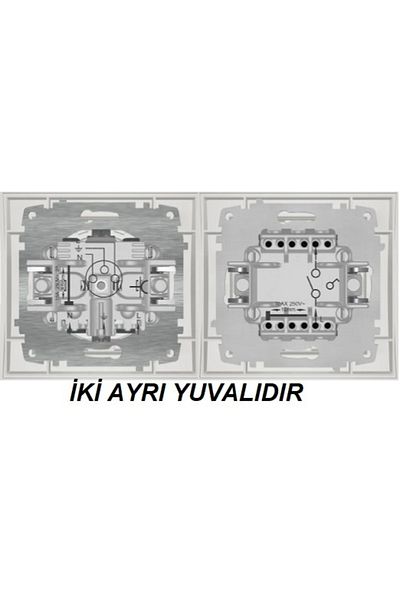 ELBİ مجموعة Zena Black Titanium المزدوجة - مقبس مؤرض وإطار