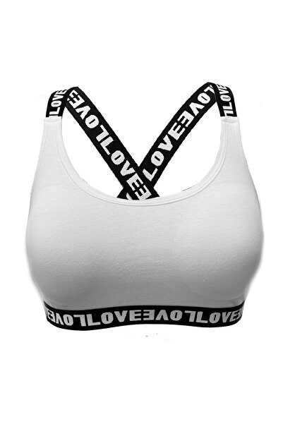 HNX White Love Elastic Bustier Brazil Panties Women's Sports Underwear Set