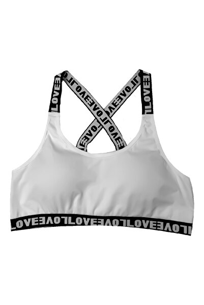 HNX White Love Elastic Bustier Brazil Panties Women's Sports Underwear Set