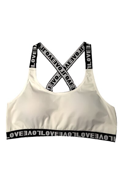 HNX Ecru Love Elastic Bustier Brazil Panties Women's Sports Underwear Set