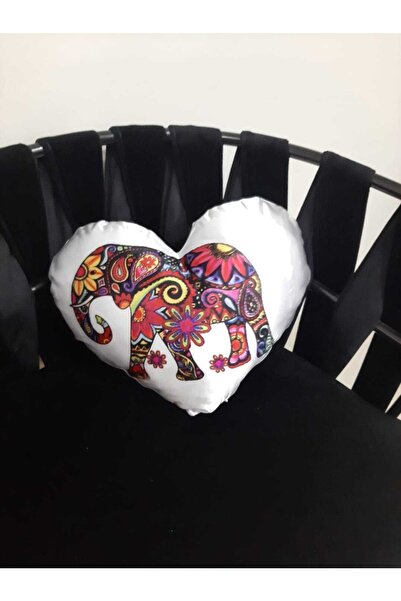 LADİJİTAL BASKI ÇÖZÜMLERİ Подушка з зображенням слона на серці