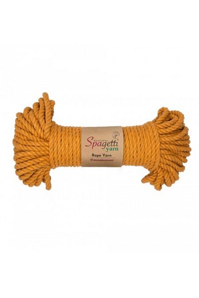 Spagettiyarn 6mm 500g Μουστάρδα 3 Περιστρεφόμενο Σχοινί Μακραμέ