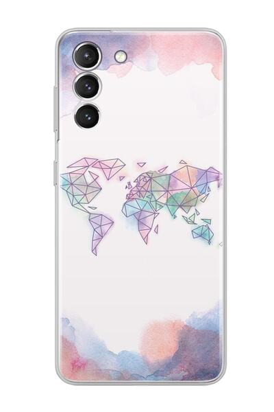 Spoyi Samsung S22 Plus Rainbow Map Design Transparent Phone Case