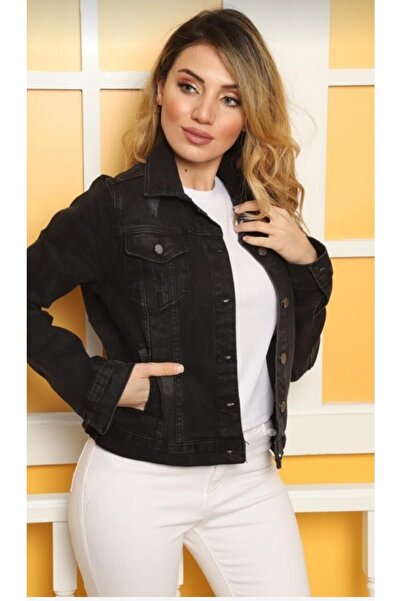 Moda Boliw Jachetă scurtă de blugi neagră