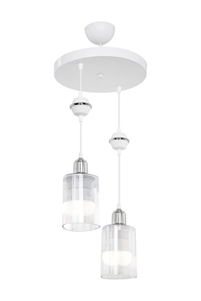 manogrup avize aydınlatma Akses 2'li Üçgen Şeffaf Salon Yemek Odası Oturma Od...