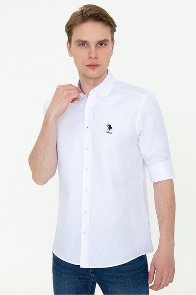 U.S. Polo Assn. Ανδρικό λευκό πουκάμισο