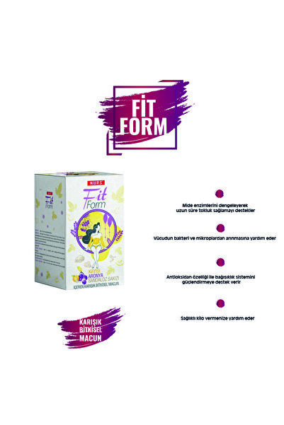 Nurs Fit Form Kayısı & Aronya & Sandaloz Sakız Macun 400 Gr