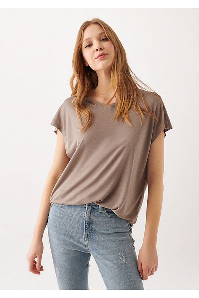 Mavi Khaki Basic T-Shirt Loose Fit / Loosely Comfortable Cut 1610630-70320