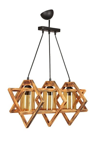 Zuhal Aydınlatma Yıldız Sıralı 3 Lü S.a.n Camlı Avize