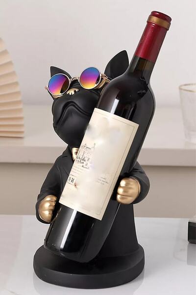 dase home Bulldog Köpek Şaraplık Biblo Şarap Tutucu Dekoratif Şarap Rafı