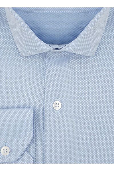 SÜVARİ Gm 2024700309   Cămașă pentru bărbați cu guler clasic, slim fit, albastru Dobby