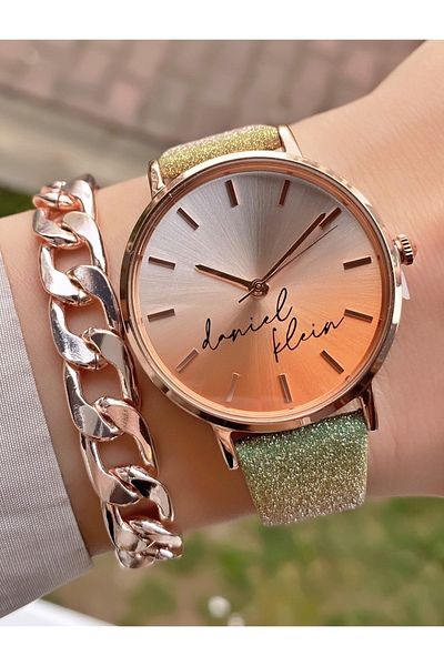 Daniel Klein Brand Colorful Leather Band Women's Wrist Watch - Bracelet Gift