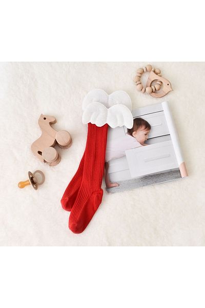 Little Ya Ya Love Baby Girl Red Wing Socks (red)