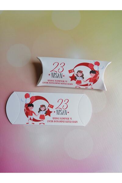 t tuğset etiket 23 Nisan Temalı Hediye Kutusu 10 Adet Balon Desenli Model-23nkb