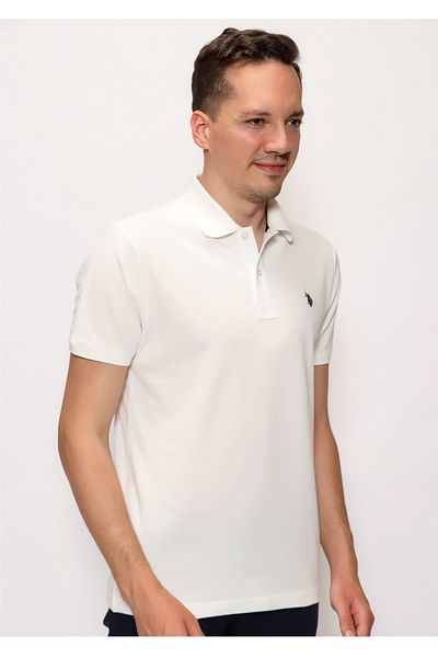 U.S. Polo Assn. Polo Neck Slim Fit Ecru T-shirt