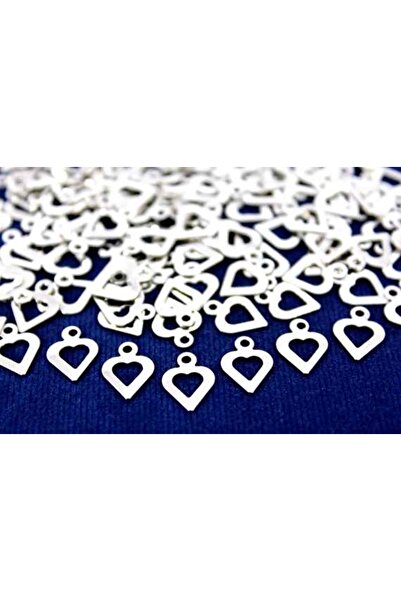 yfhobi 15 Adet - 11 mm Kalp Desen Nikel Kaplama Metal Pul