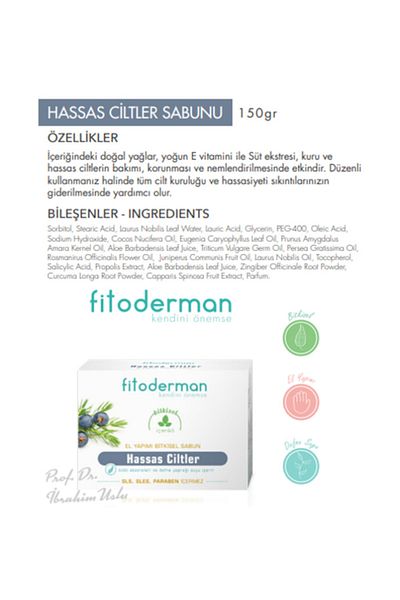 Fitoderman Vitamin E Supported & Skin Drying & Moisturizing Sensitive Skin Care Soap
