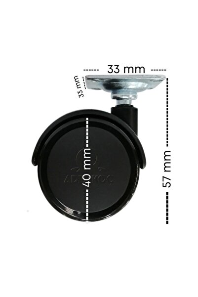 ÖzkeDekor Oynak Tablalı Dolap Sehpa Masa Ayağı Mobilya Tekerleği 40 Mm
