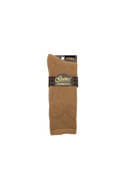 Gama Erkek Koyu Bej Kuzu Yünü Termal Çorap 278900370-1