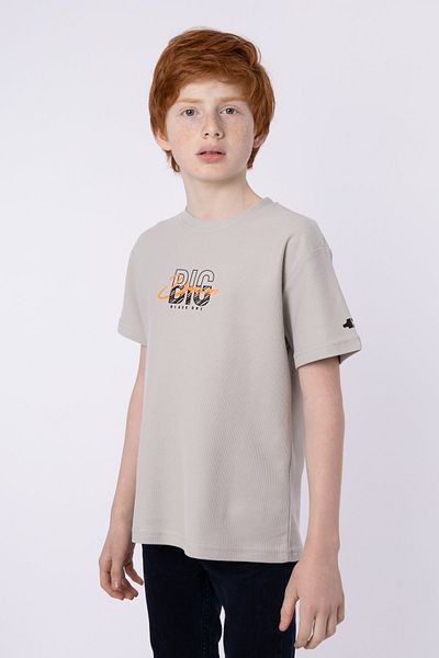 Black One Ανδρικό καλοκαιρινό μπλουζάκι με λαιμόκοψη από 100% βαμβακερό ύφασμα κηρήθρας με εμπριμέ λεπτομέρεια τσέπης